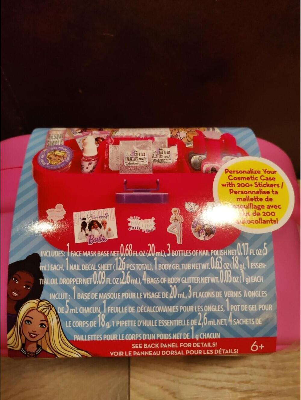 Barbie Cosmetic Case w/ Nail Polish 200+ Stickers Face Mask Body Gel Glitter Oil - Picture 3 of 7
